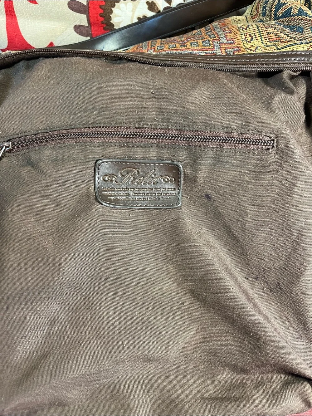 Vintage Relic Tapestry Multicolor Earth Tone Shoulder Bag